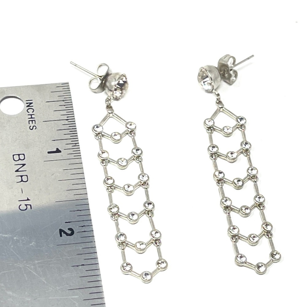 New Free People Drop Dangle Rhinestone Earrings - Picture 2 of 4